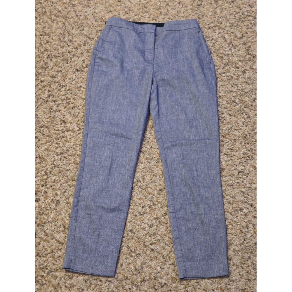 Zara Stretchy Waistband Straight Leg Pants Women's Size XS Blue